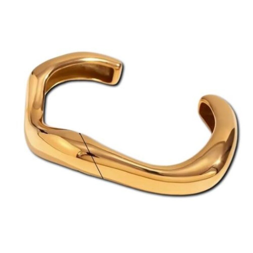 Irregular Wave Statement Bracelet/Bangle Stainless Steel Plated Gold Trendy NWOT - Picture 8 of 11
